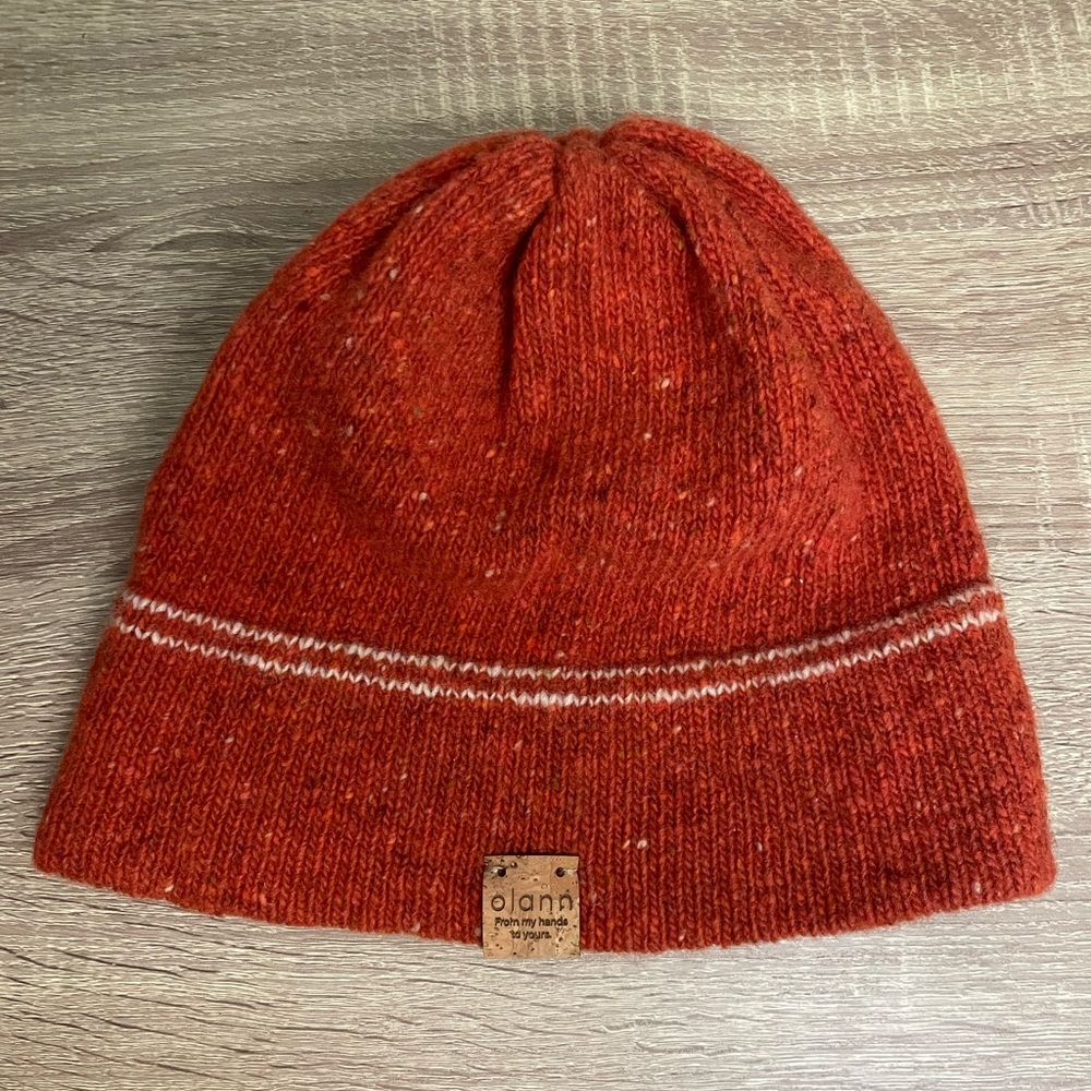 Olann Handmade Salmon/Orange Knit Beanie